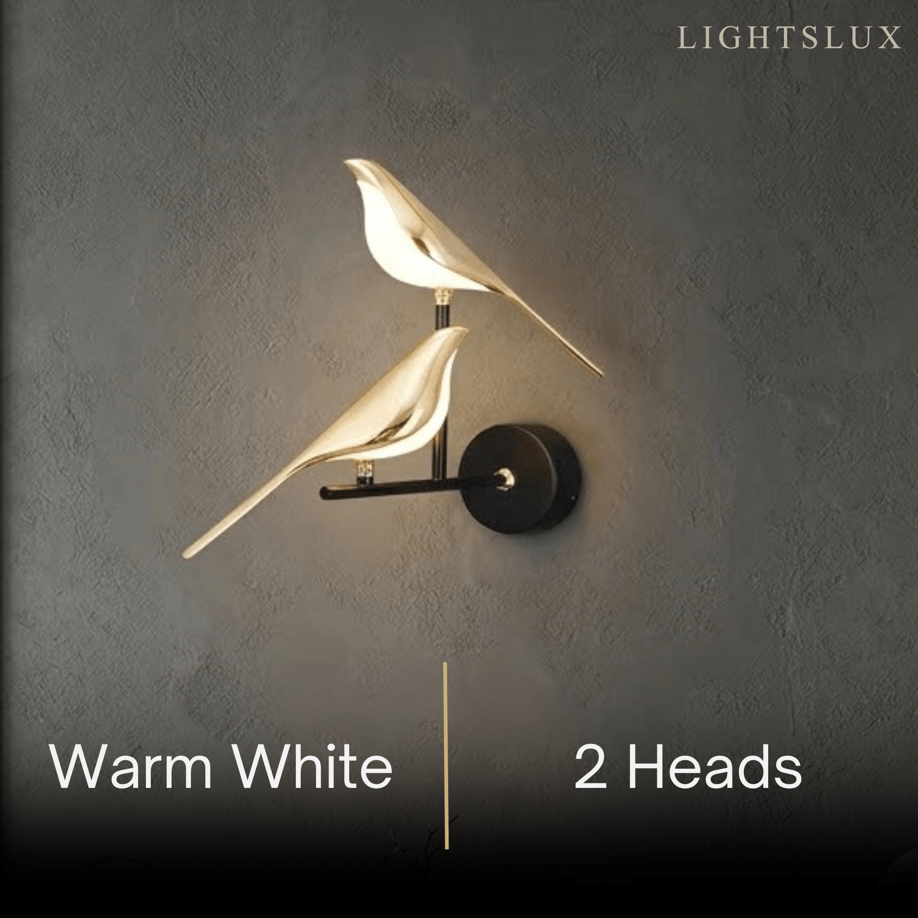 Modern Wall Lamp – Magpie Bird Black & Gold for Living Room / Bedroom - Flindria