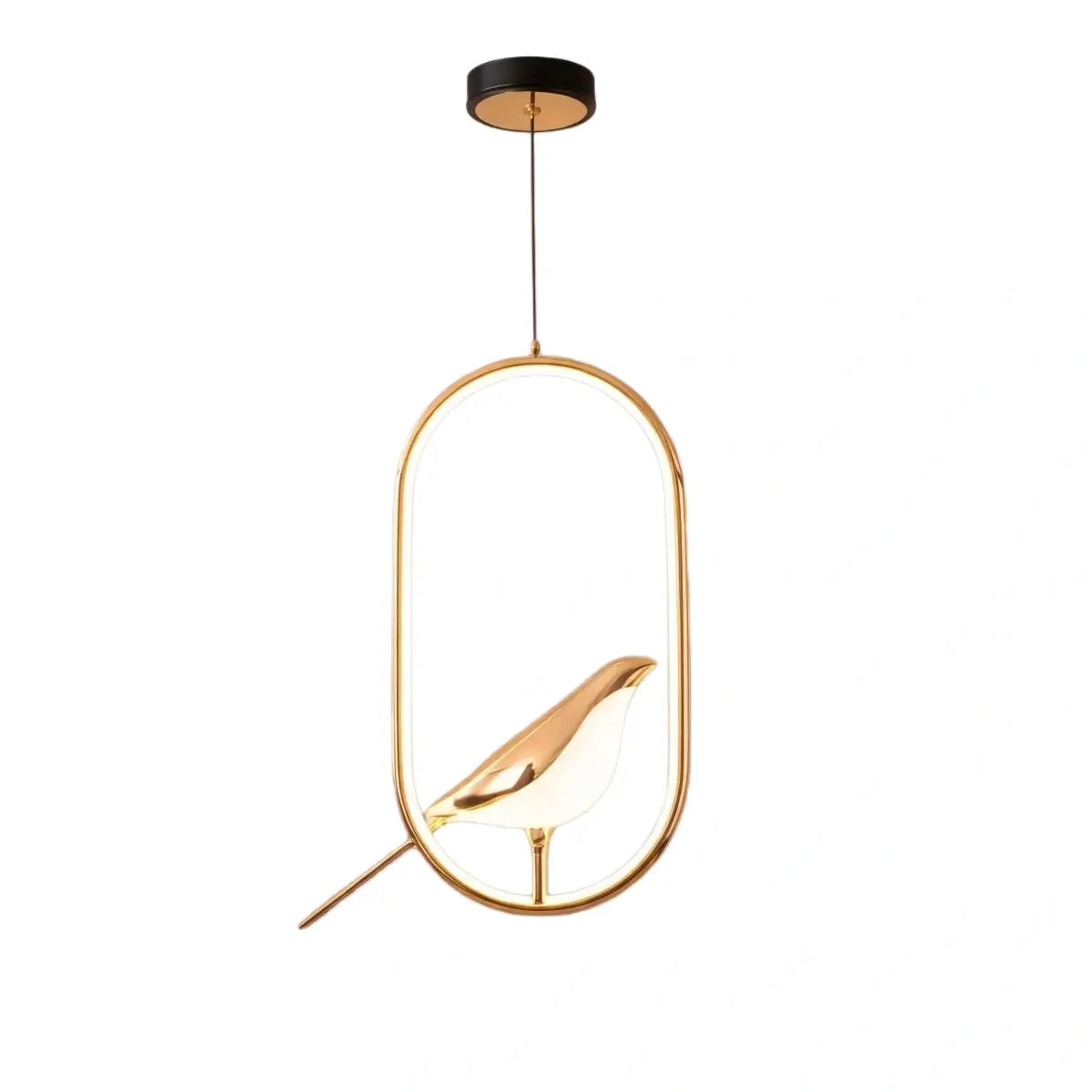Nordic Pendant Light – Circular/Oval Magpie Bird Chrome/Gold for Living Room / Dining Room - Flindria