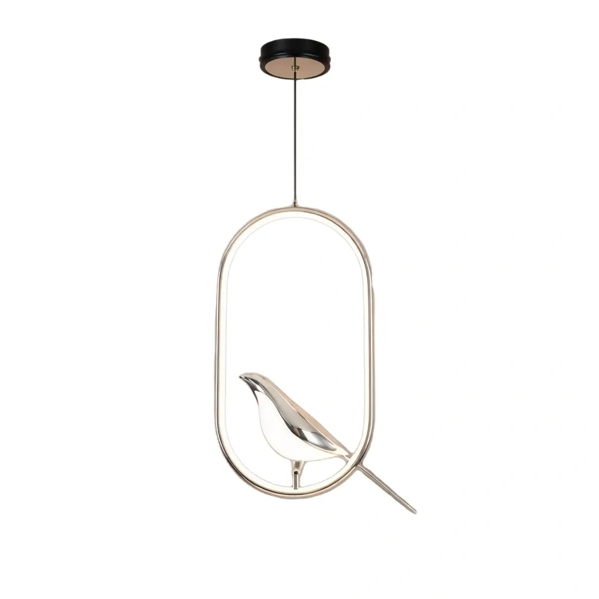 Nordic Pendant Light – Circular/Oval Magpie Bird Chrome/Gold for Living Room / Dining Room - Flindria
