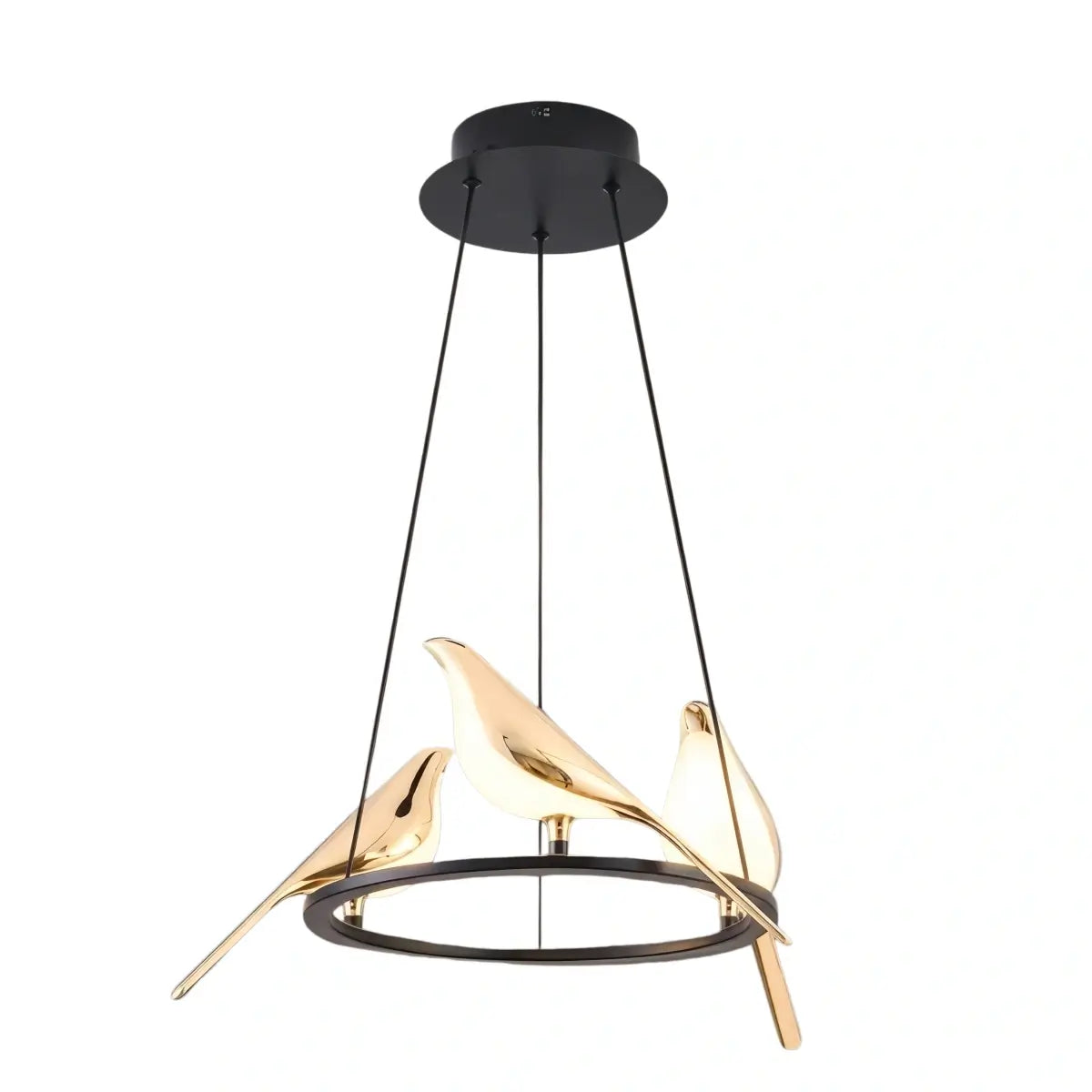 Nordic Magpie Bird Chandelier – Linear/Round Black/Gold for Living Room / Dining Room - Flindria