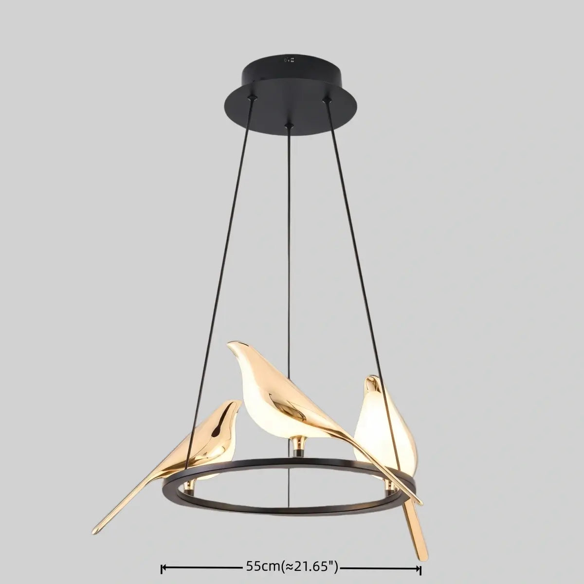 Nordic Magpie Bird Chandelier – Linear/Round Black/Gold for Living Room / Dining Room - Flindria