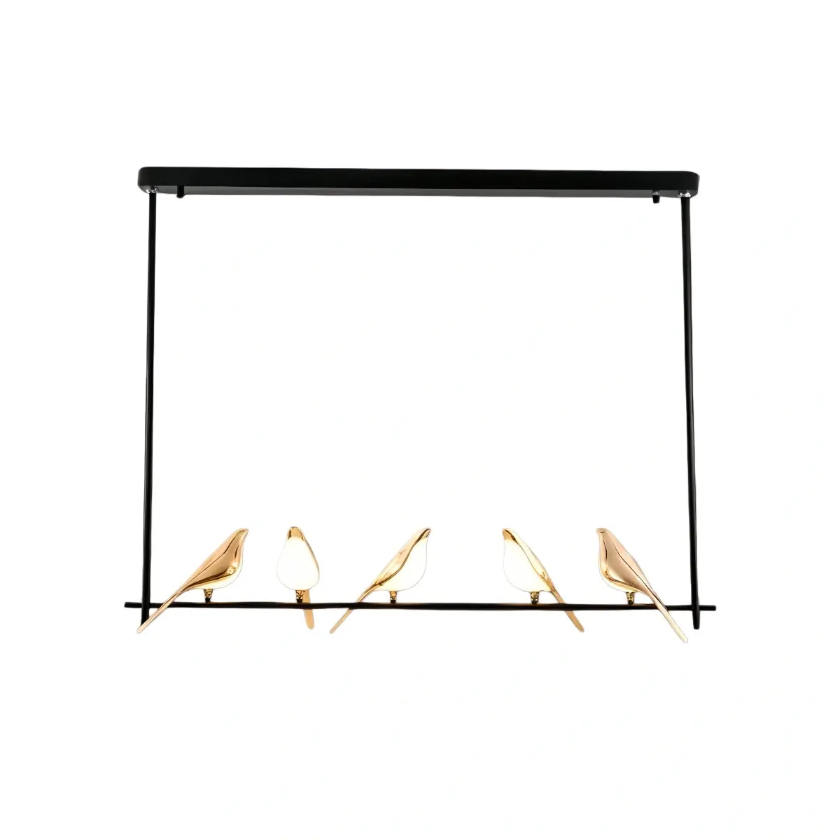 Nordic Magpie Bird Chandelier – Linear/Round Black/Gold for Living Room / Dining Room - Flindria