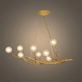 Natural Tree Branch Chandelier -- Wood-Look Resin & Glass for Living Room Dining Room - Flindria