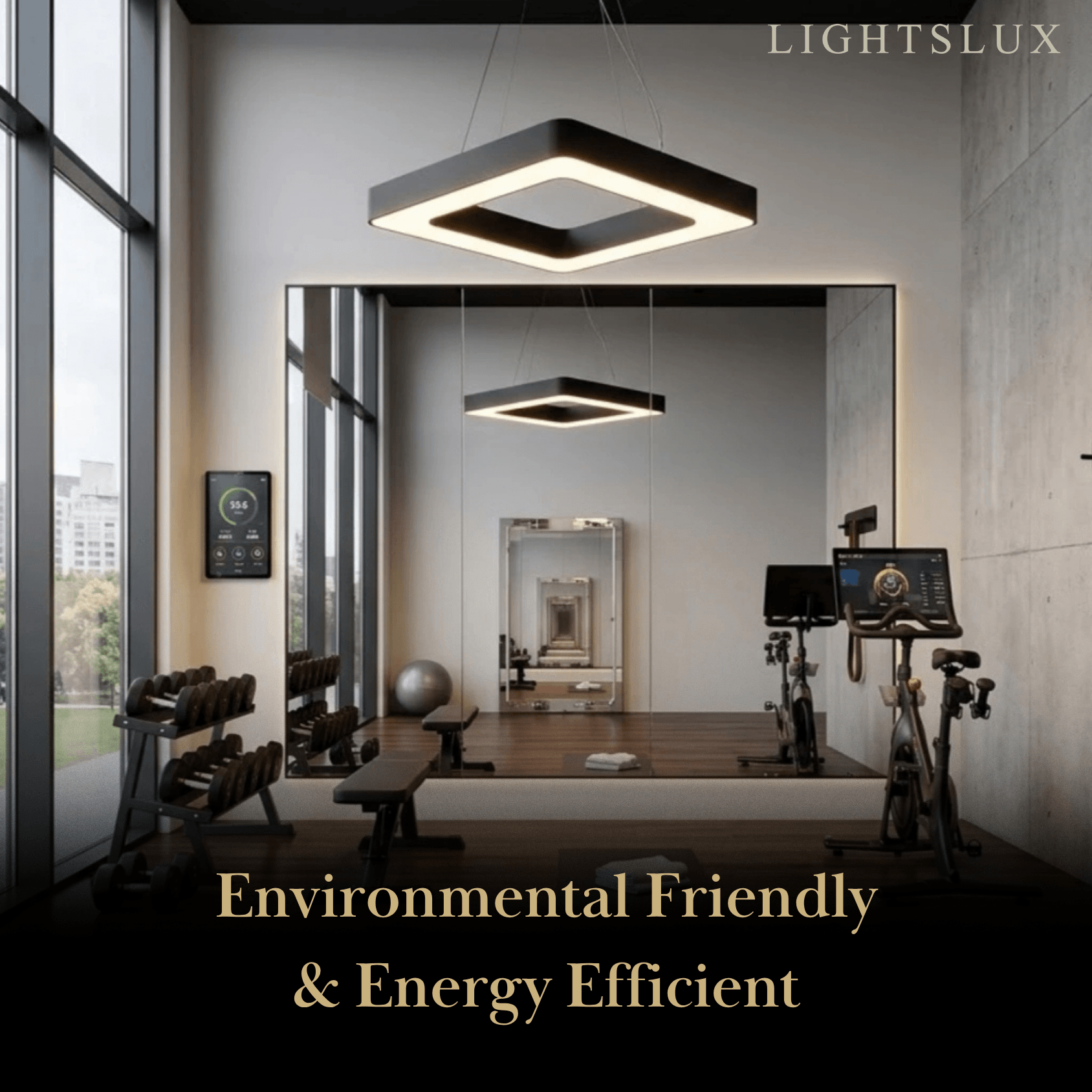 Modern Square Pendant Light -- Black Iron Acrylic for Office Meeting Room - Flindria