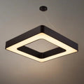 Modern Square Pendant Light -- Black Iron Acrylic for Office Meeting Room - Flindria