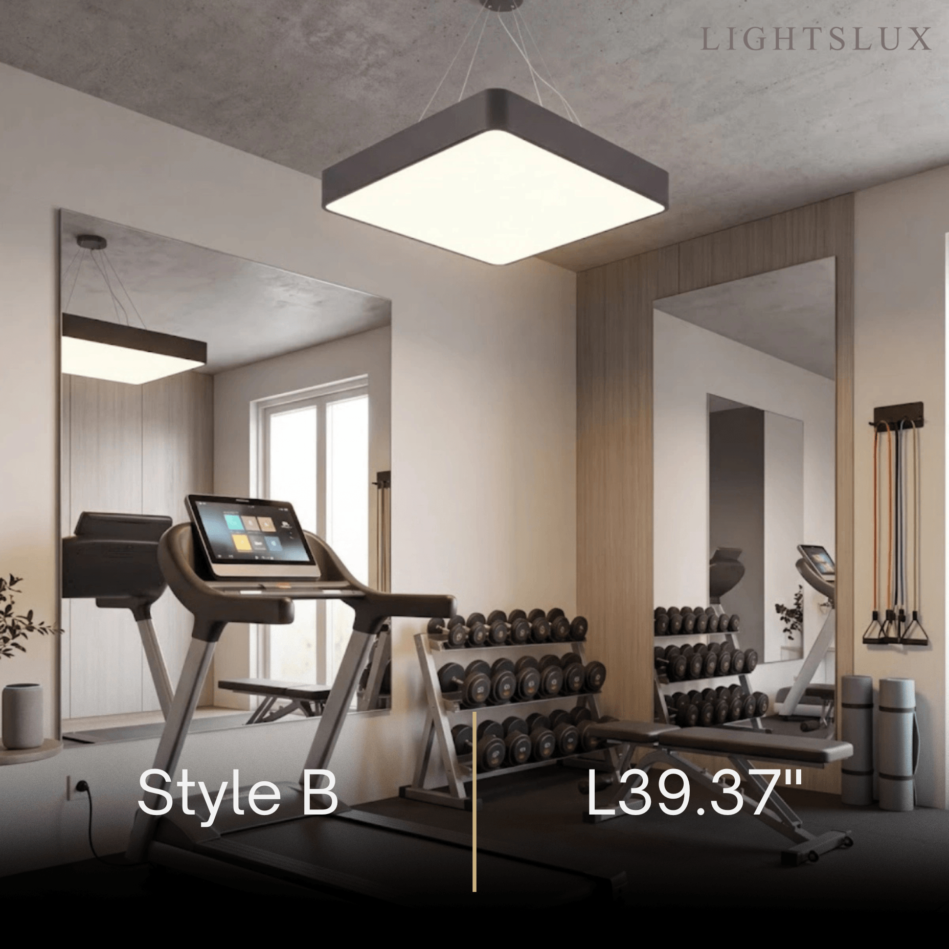 Modern Square Pendant Light -- Black Iron Acrylic for Office Meeting Room - Flindria