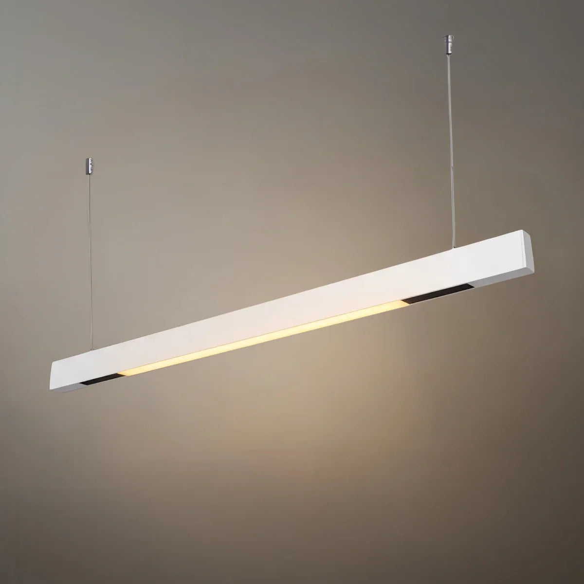 Modern Linear Pendant Light -- Aluminum PMMA Black or White for Office Meeting Room - Flindria
