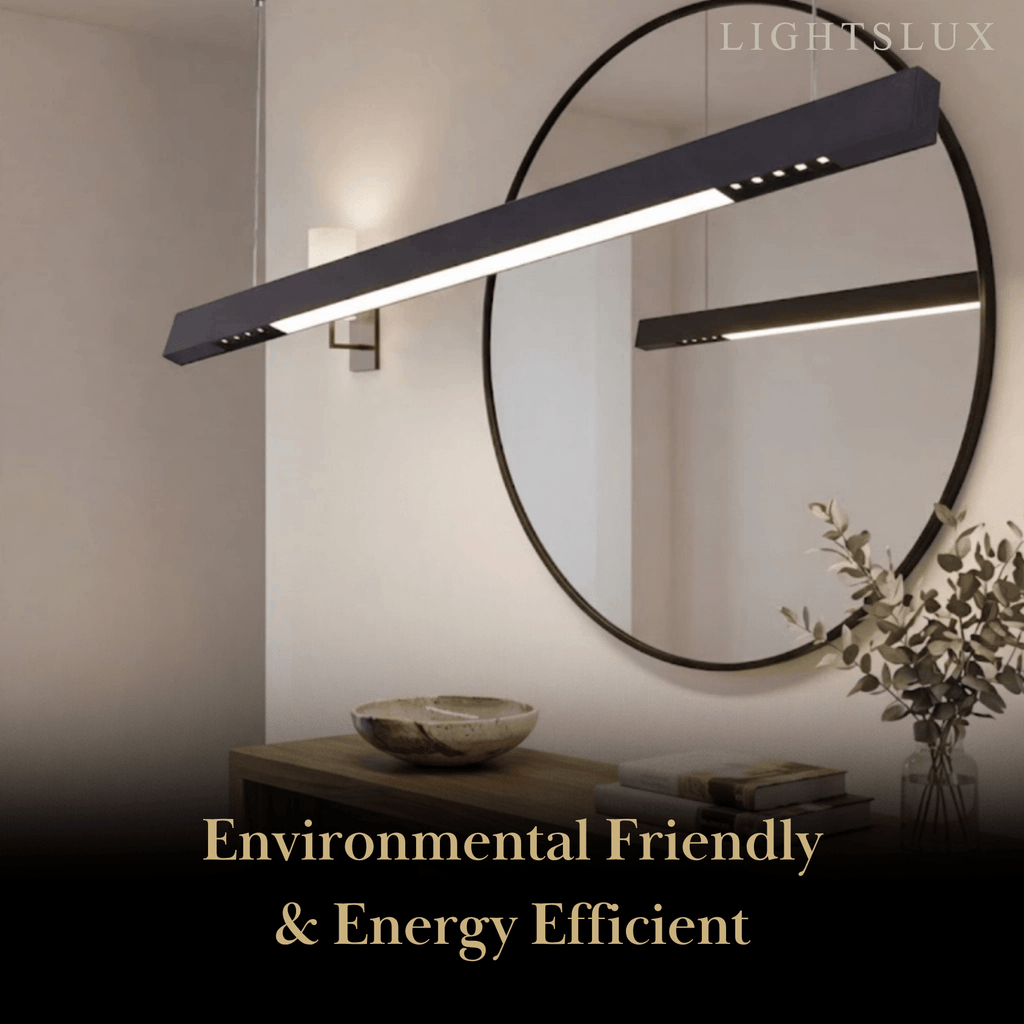 Modern Linear Pendant Light -- Aluminum PMMA Black or White for Office Meeting Room - Flindria