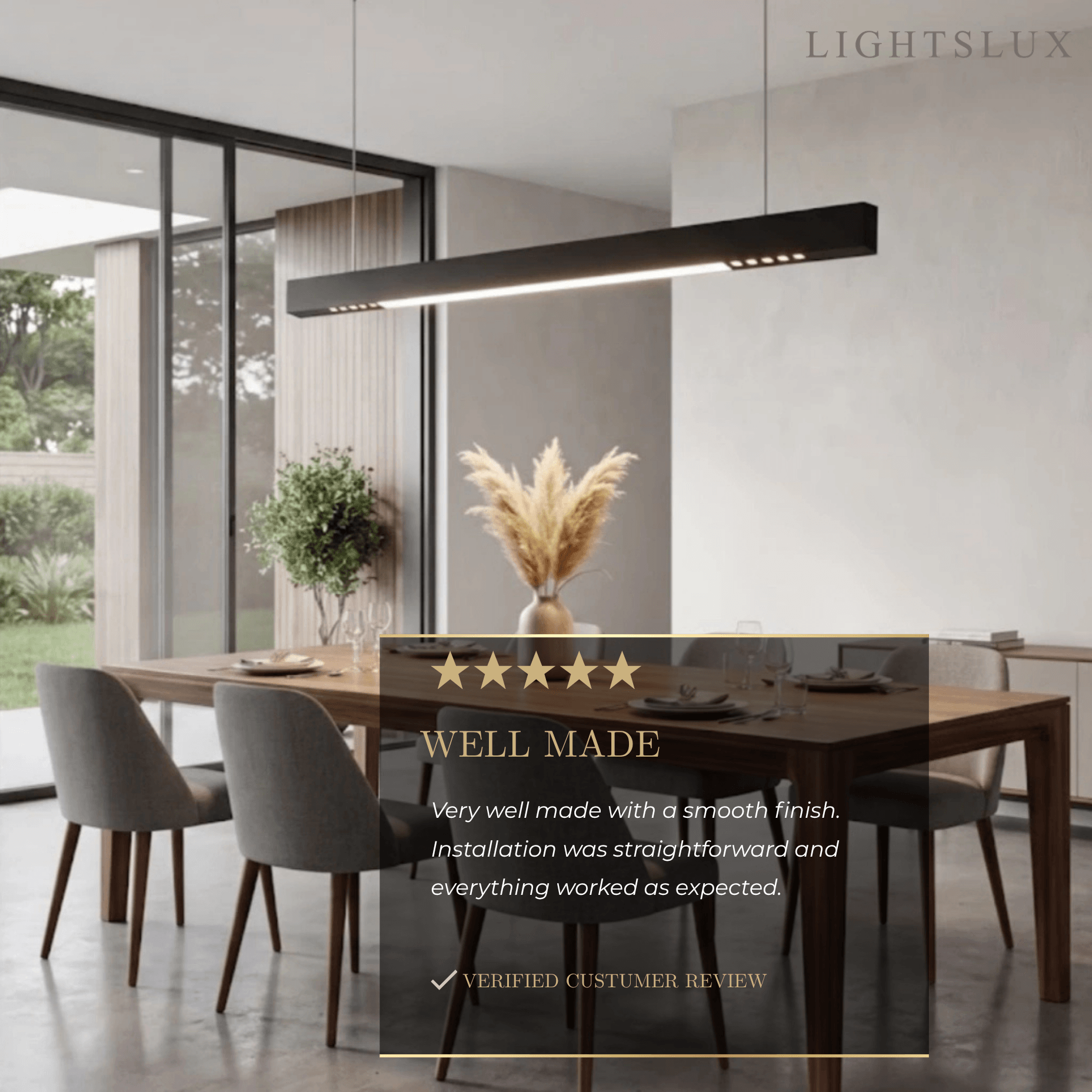 Modern Linear Pendant Light -- Aluminum PMMA Black or White for Office Meeting Room - Flindria