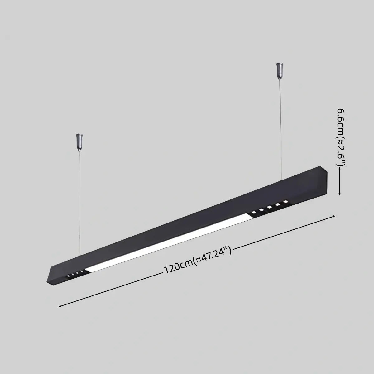 Modern Linear Pendant Light -- Aluminum PMMA Black or White for Office Meeting Room - Flindria