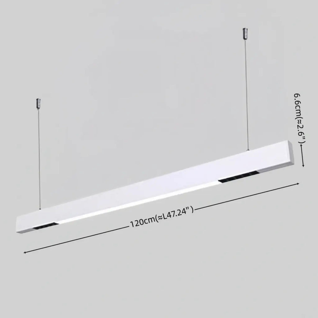 Modern Linear Pendant Light -- Aluminum PMMA Black or White for Office Meeting Room - Flindria