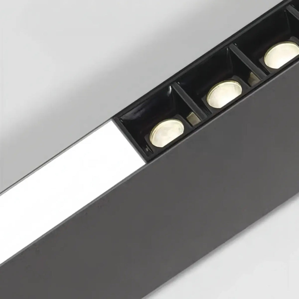 Modern Linear Pendant Light -- Aluminum PMMA Black or White for Office Meeting Room - Flindria
