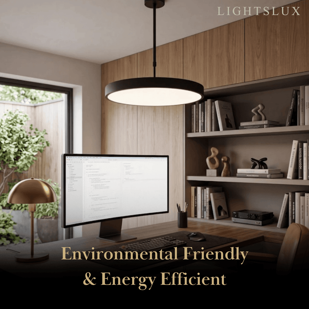 Modern Round Pendant Light -- Iron Acrylic Black or White for Office Meeting Room - Flindria