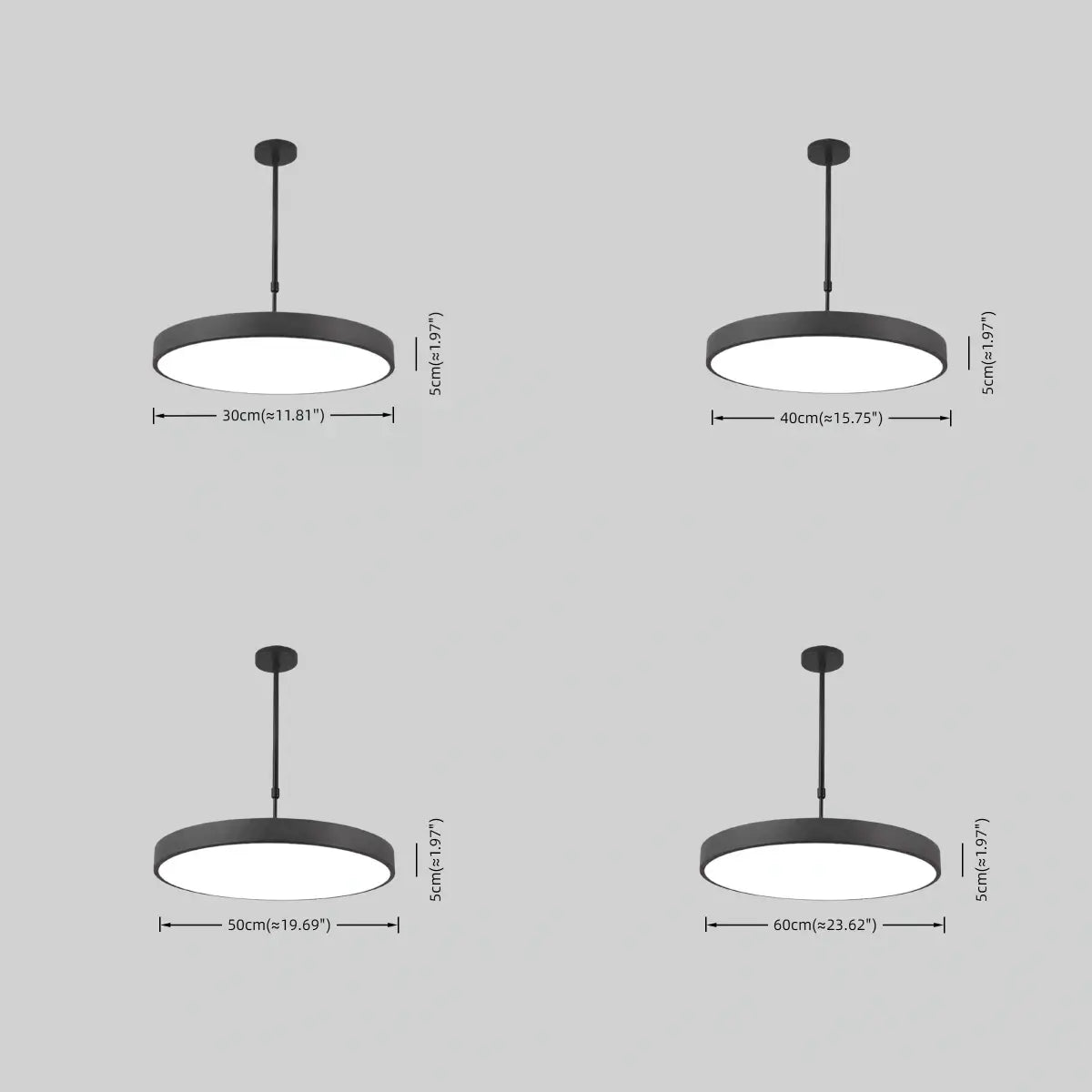Modern Round Pendant Light -- Iron Acrylic Black or White for Office Meeting Room - Flindria