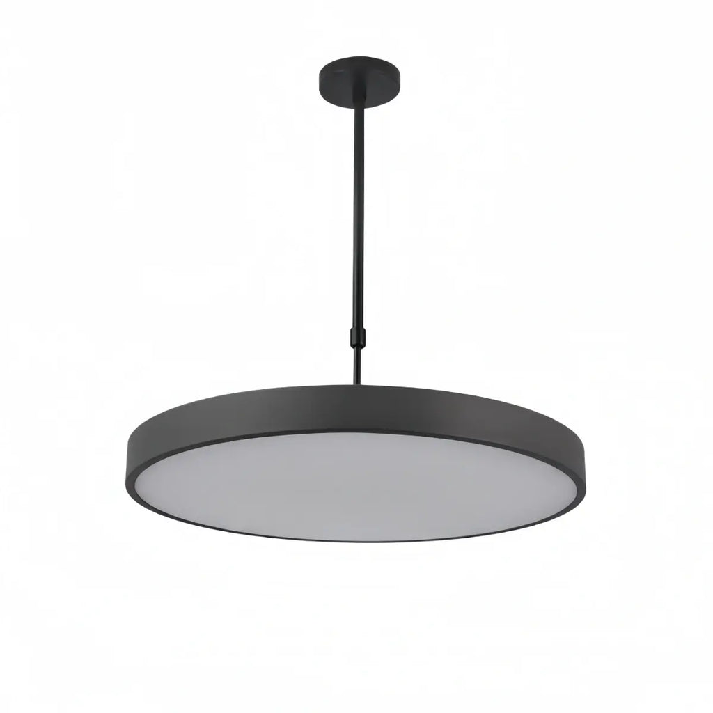 Modern Round Pendant Light -- Iron Acrylic Black or White for Office Meeting Room - Flindria