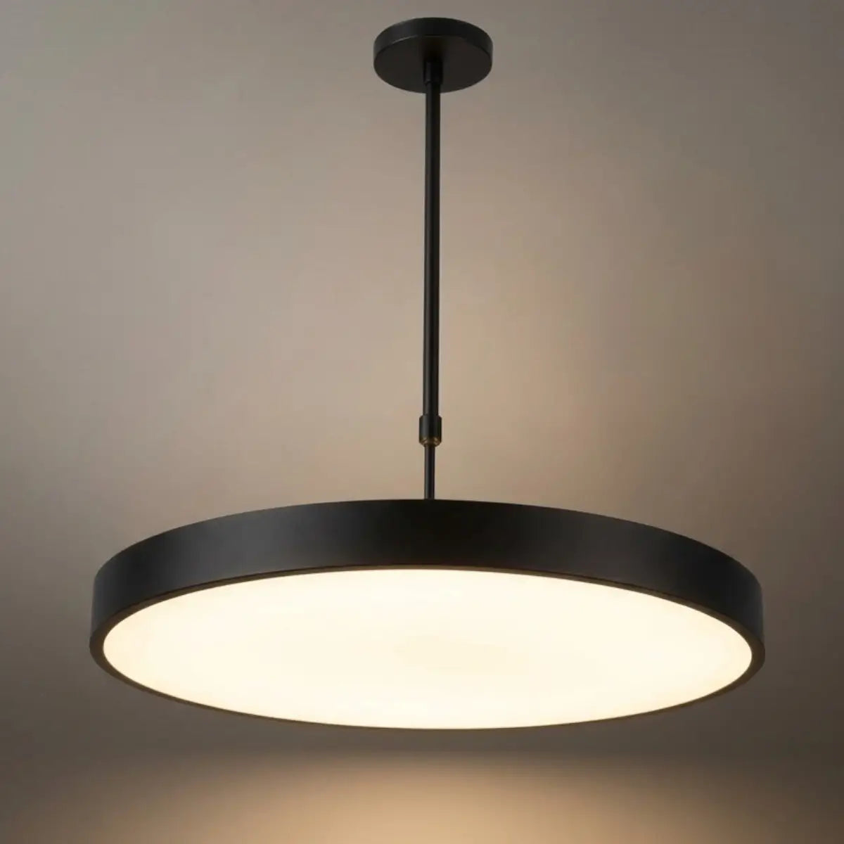 Modern Round Pendant Light -- Iron Acrylic Black or White for Office Meeting Room - Flindria