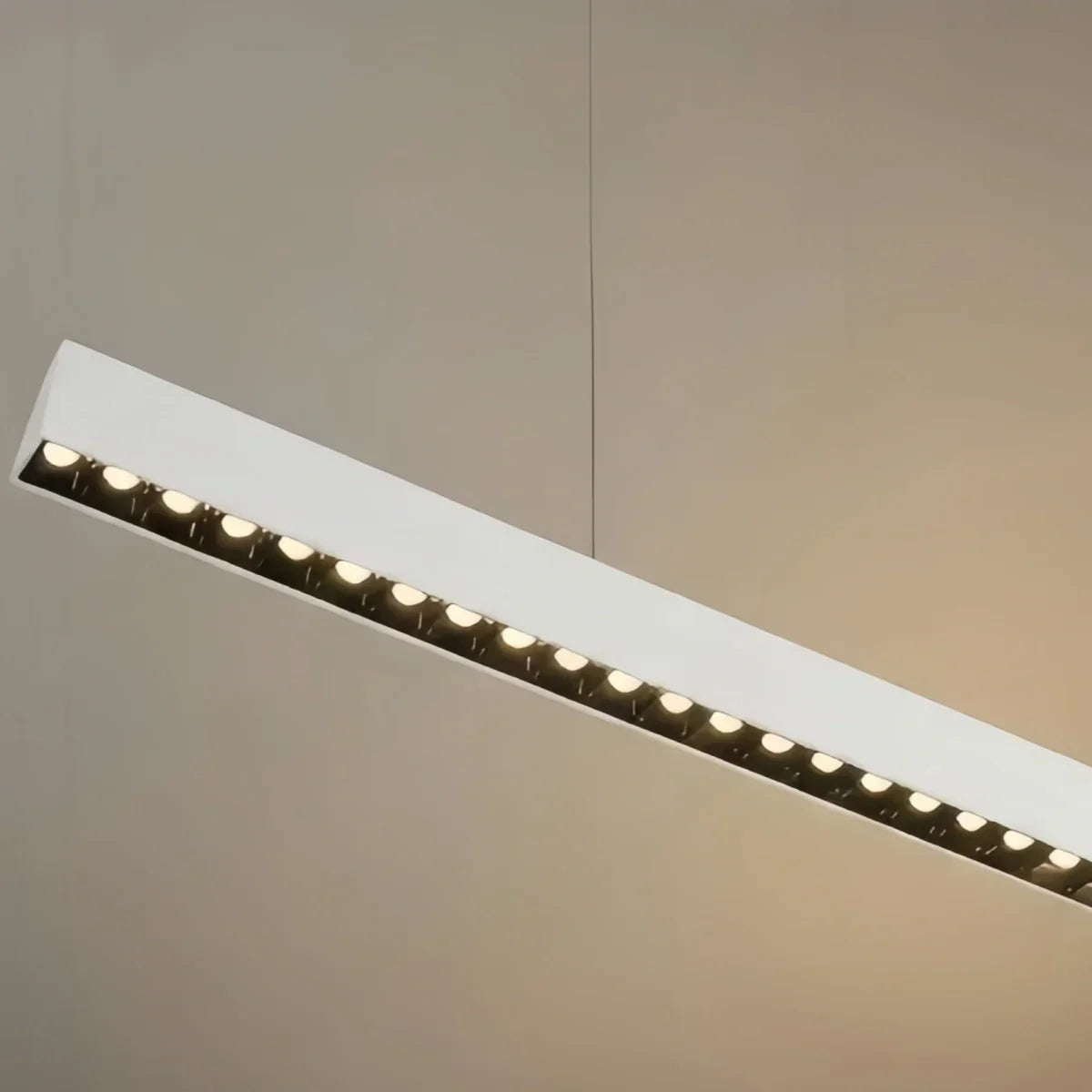 Modern Linear Pendant Light -- Aluminum Acrylic Black or White for Dining Room Office - Flindria