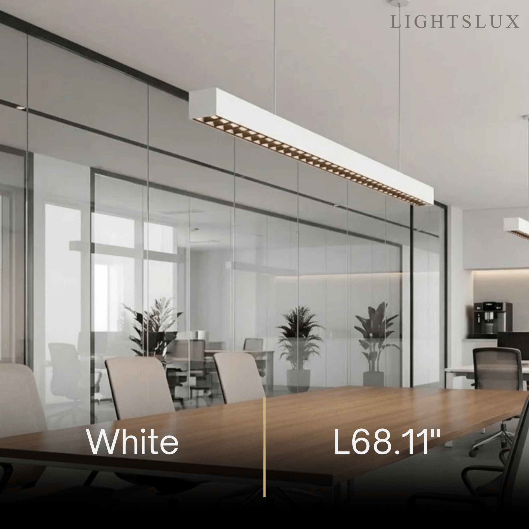 Modern Linear Pendant Light -- Aluminum Acrylic Black or White for Dining Room Office - Flindria