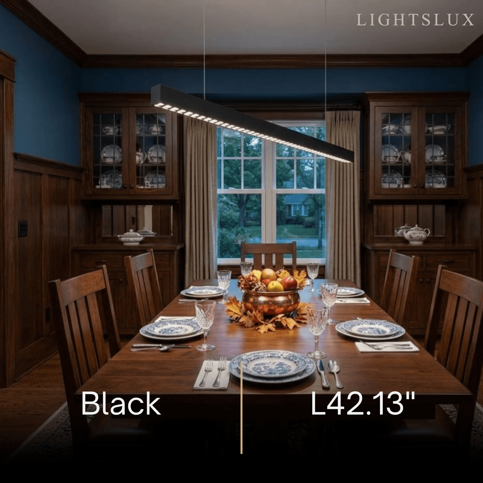 Modern Linear Pendant Light -- Aluminum Acrylic Black or White for Dining Room Office - Flindria