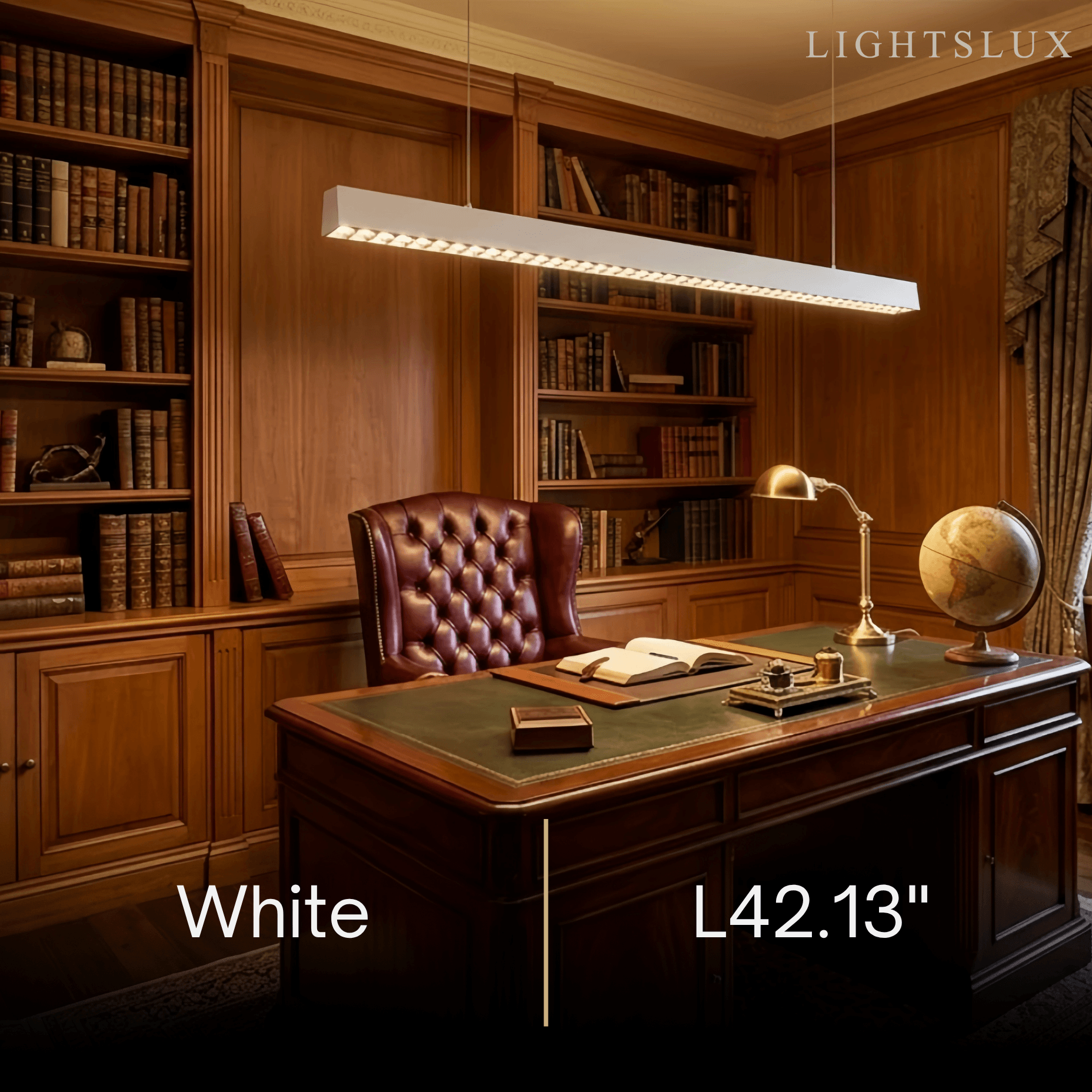 Modern Linear Pendant Light -- Aluminum Acrylic Black or White for Dining Room Office - Flindria