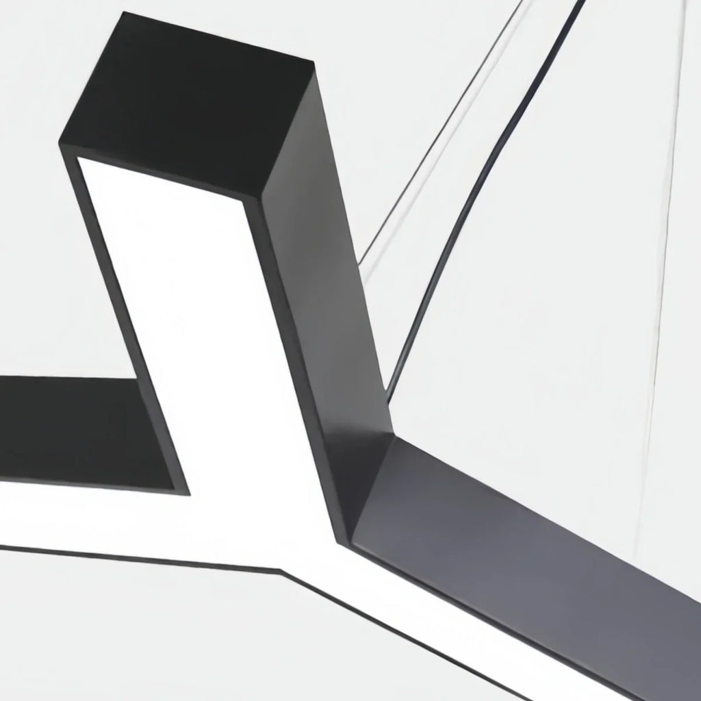 Modern Y-Shaped Pendant Light -- Aluminum Black White Silver for Office Gym - Flindria