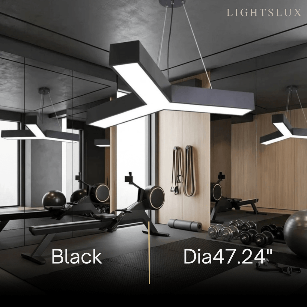Modern Y-Shaped Pendant Light -- Aluminum Black White Silver for Office Gym - Flindria