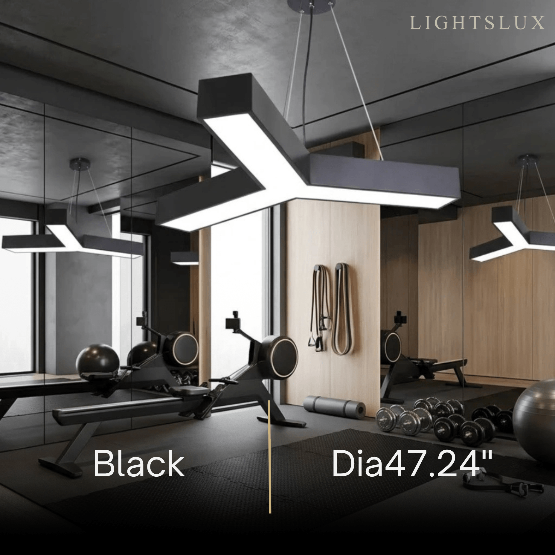 Modern Y-Shaped Pendant Light -- Aluminum Black White Silver for Office Gym - Flindria