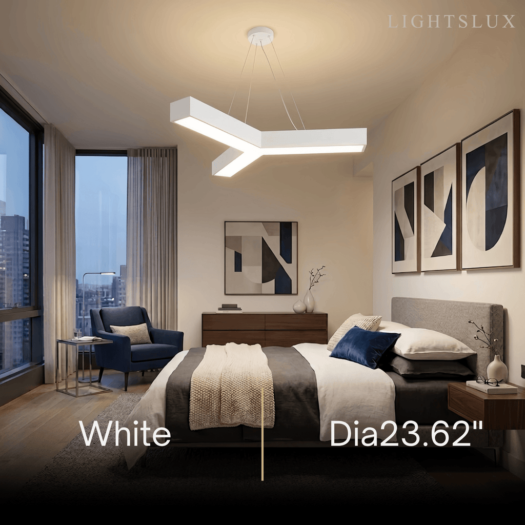 Modern Y-Shaped Pendant Light -- Aluminum Black White Silver for Office Gym - Flindria