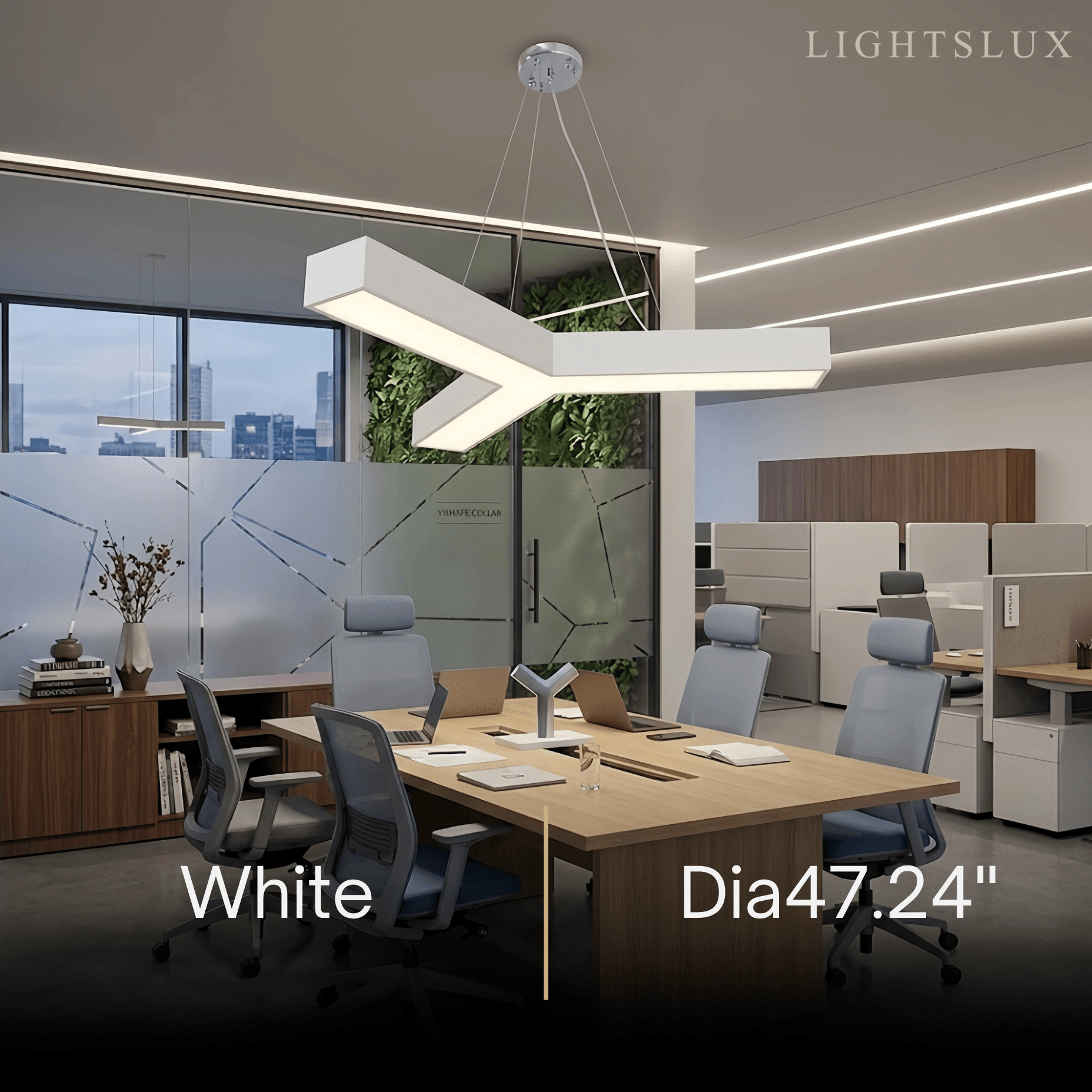 Modern Y-Shaped Pendant Light -- Aluminum Black White Silver for Office Gym - Flindria
