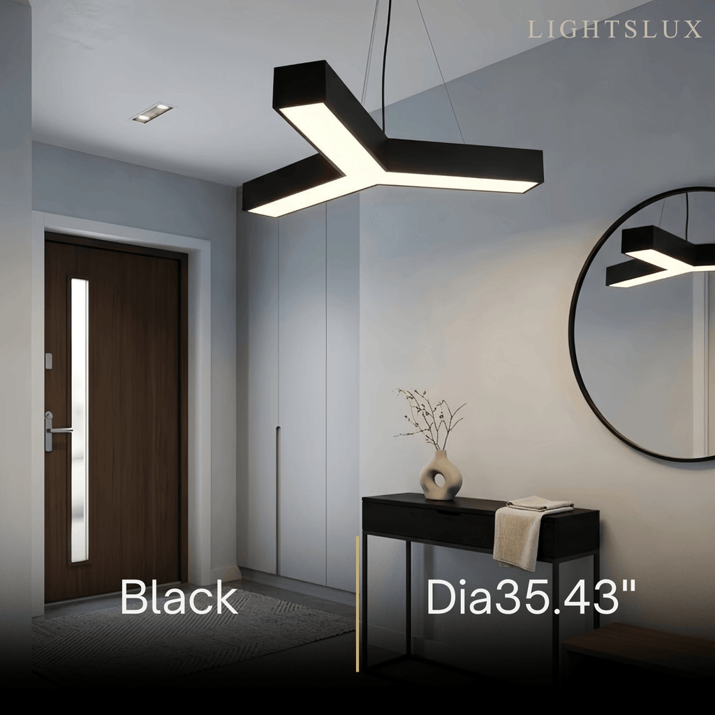 Modern Y-Shaped Pendant Light -- Aluminum Black White Silver for Office Gym - Flindria