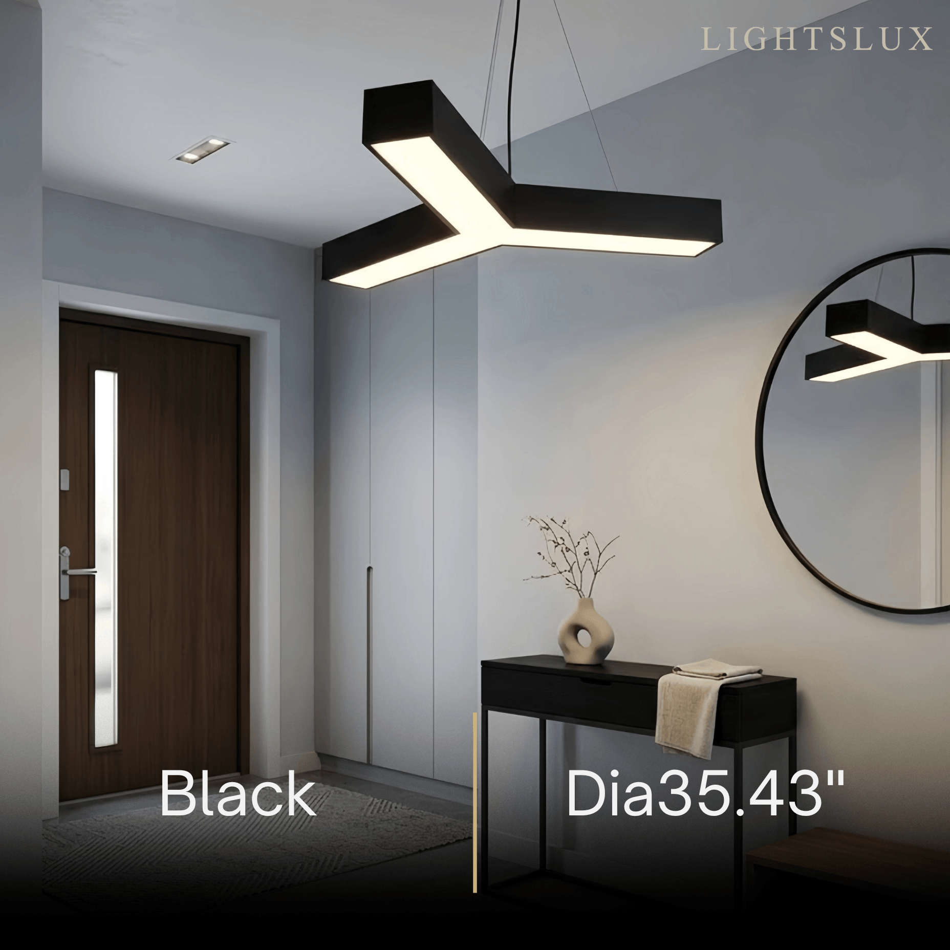 Modern Y-Shaped Pendant Light -- Aluminum Black White Silver for Office Gym - Flindria