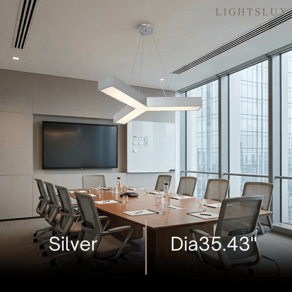 Modern Y-Shaped Pendant Light -- Aluminum Black White Silver for Office Gym - Flindria