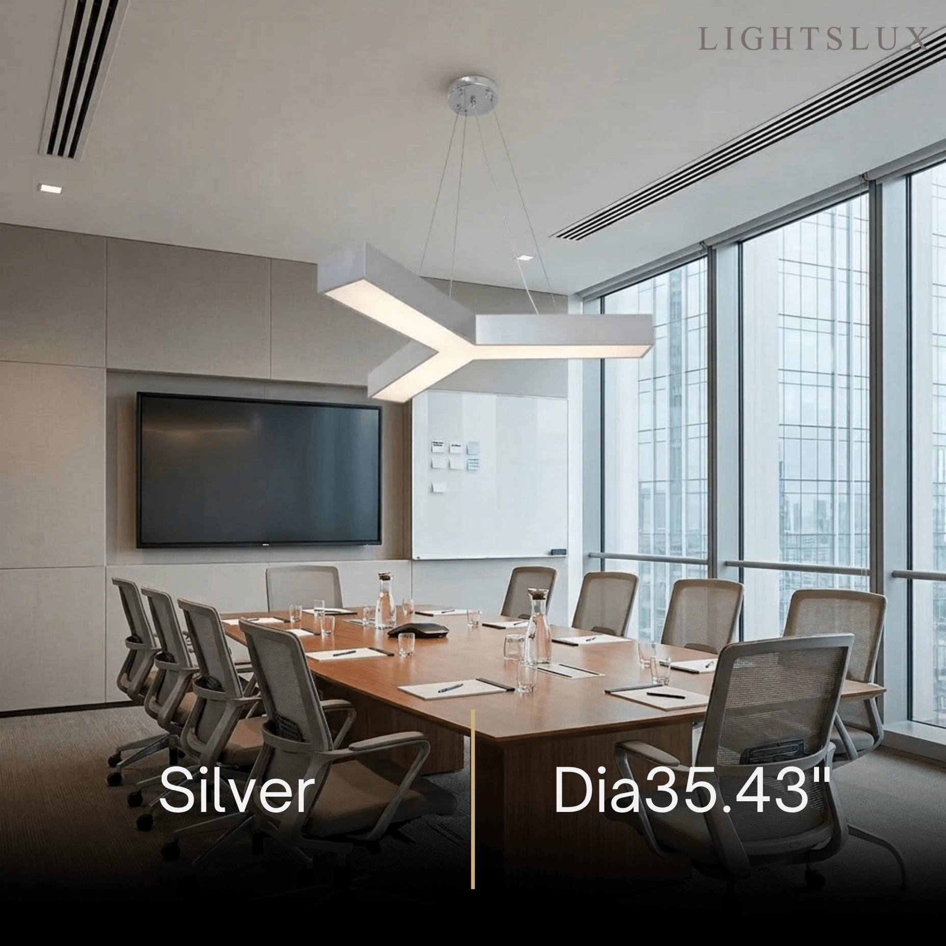 Modern Y-Shaped Pendant Light -- Aluminum Black White Silver for Office Gym - Flindria