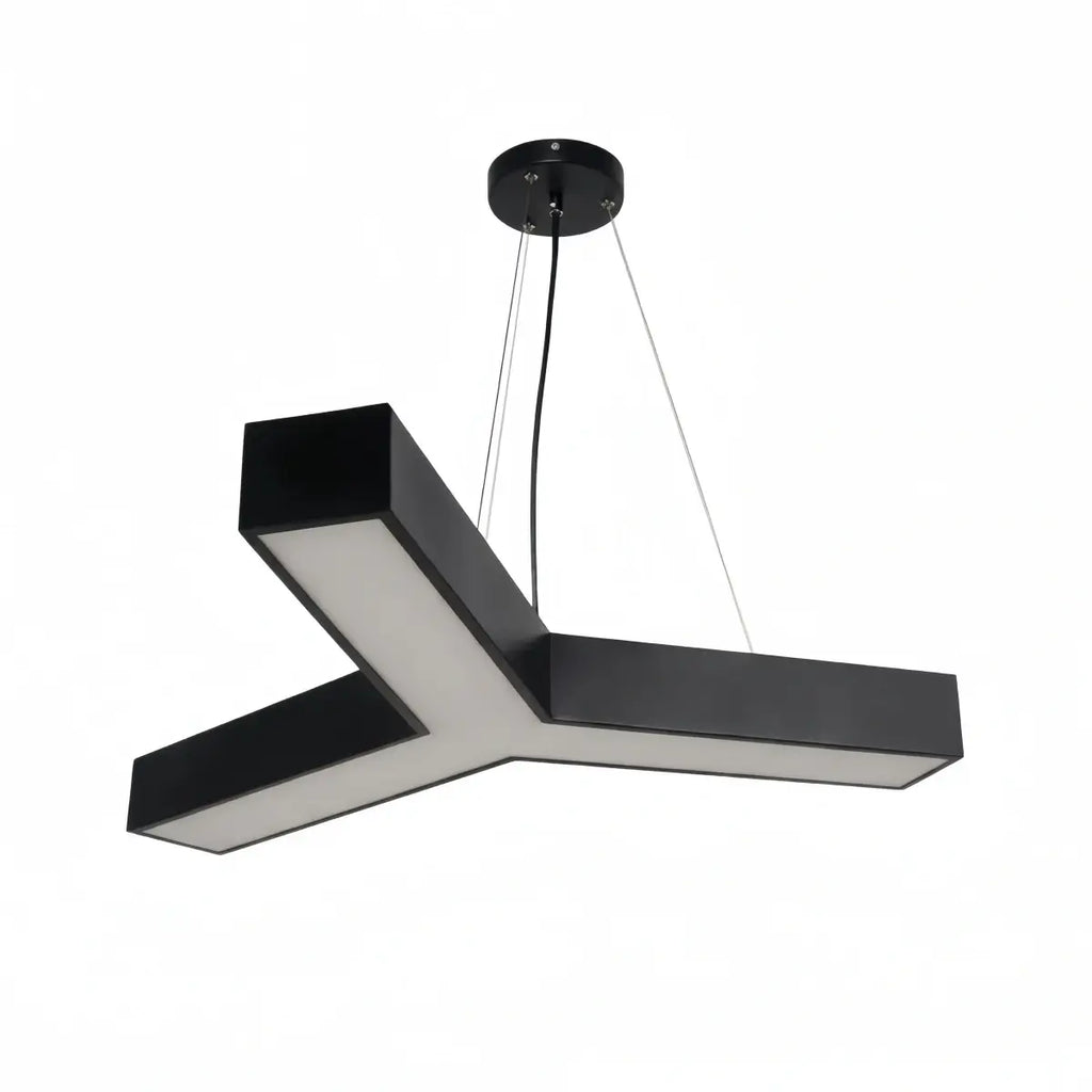 Modern Y-Shaped Pendant Light -- Aluminum Black White Silver for Office Gym - Flindria