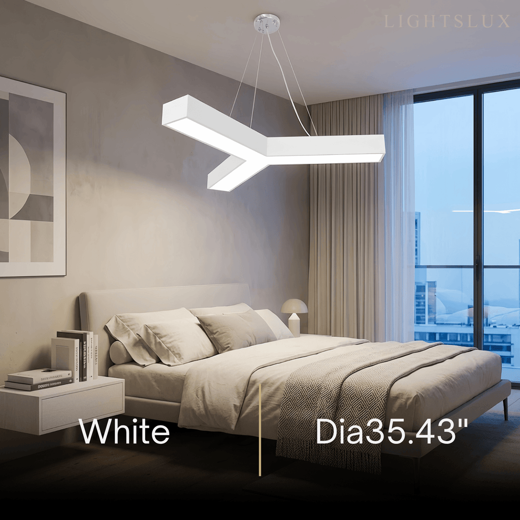 Modern Y-Shaped Pendant Light -- Aluminum Black White Silver for Office Gym - Flindria
