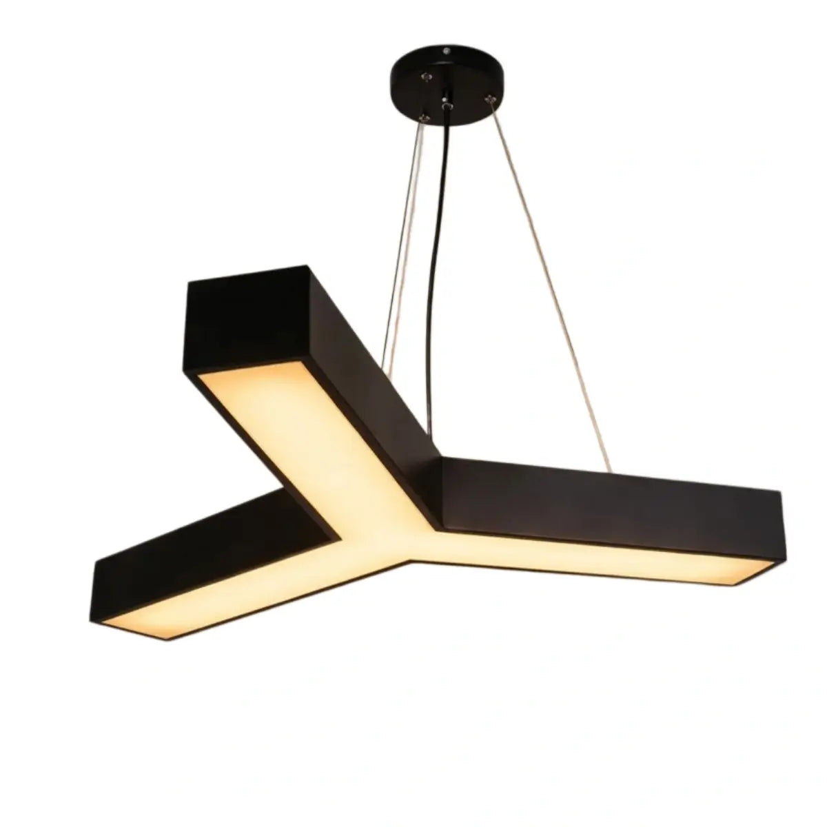 Modern Y-Shaped Pendant Light -- Aluminum Black White Silver for Office Gym - Flindria