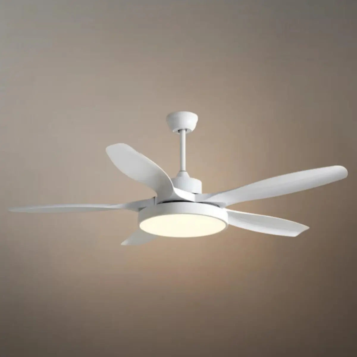 Scandinavian Large Ceiling Fan Light – Grey & White Imitated Oak for Living Room - Flindria