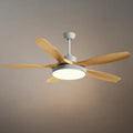 Scandinavian Large Ceiling Fan Light – Grey & White Imitated Oak for Living Room - Flindria