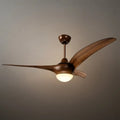Modern Ceiling Fan Light with LED -- Walnut Wood Grain for Living Room - Flindria