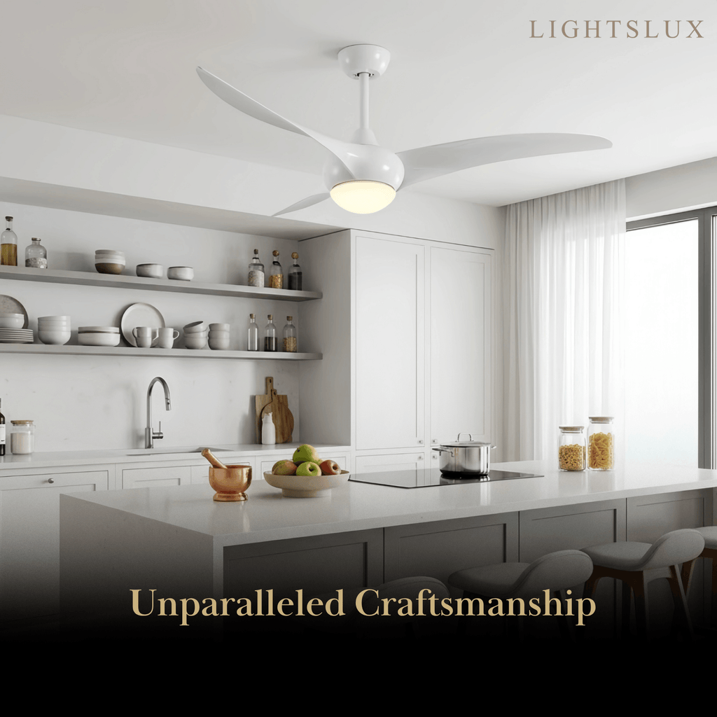 Modern Ceiling Fan Light with LED -- Walnut Wood Grain for Living Room - Flindria