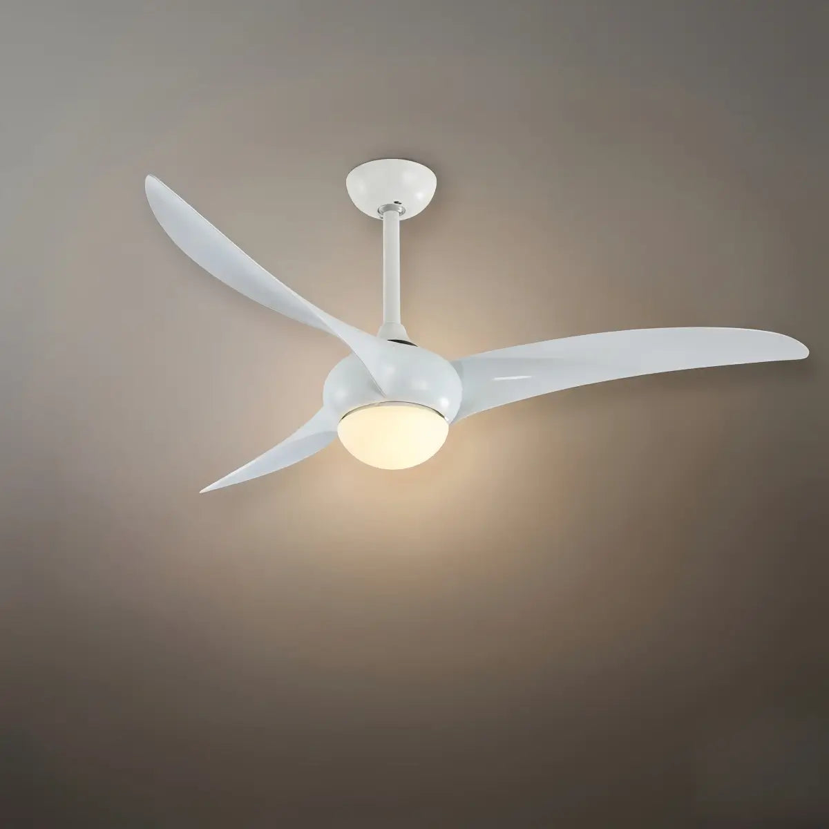 Modern Ceiling Fan Light with LED -- Walnut Wood Grain for Living Room - Flindria