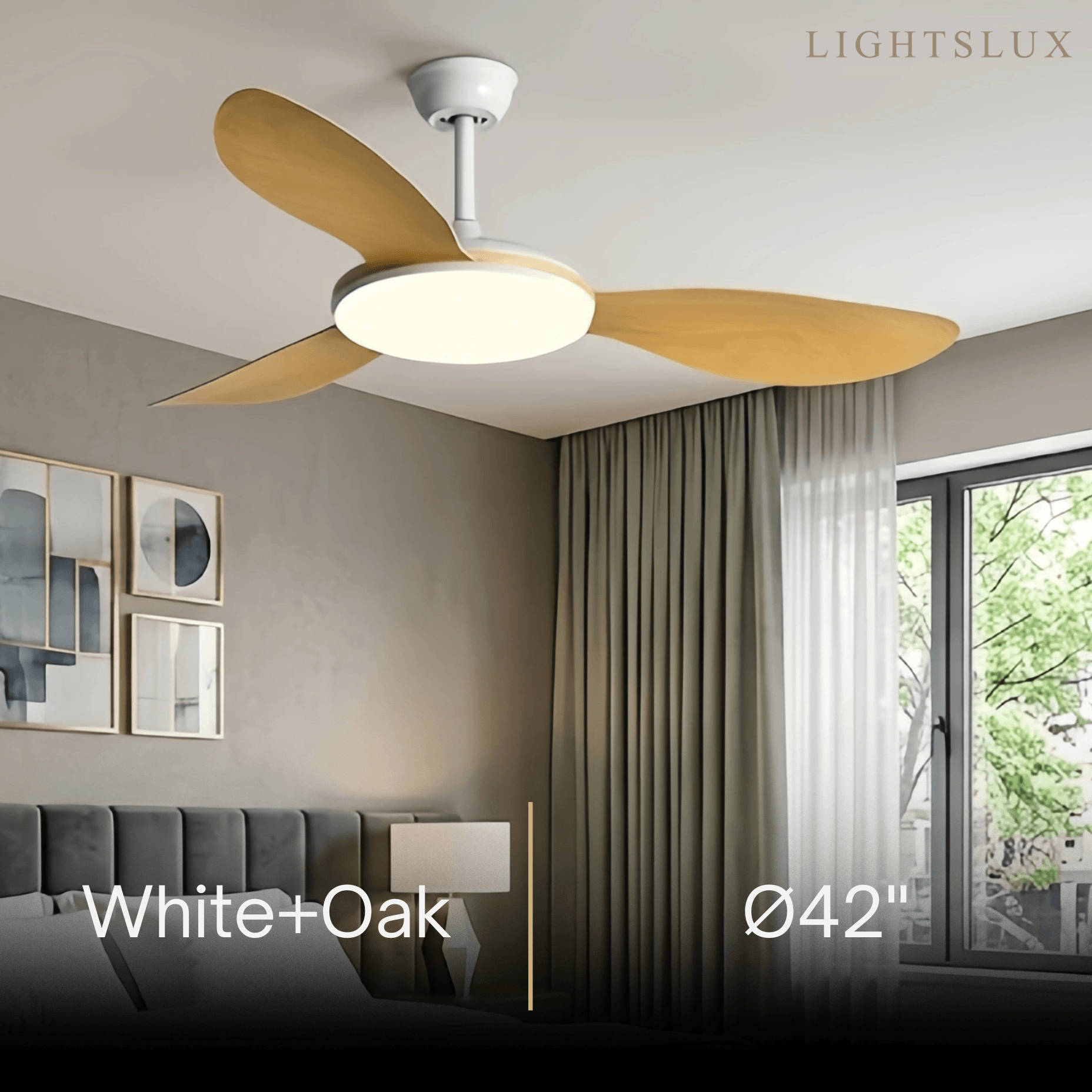 Modern Ceiling Fan Light — Integrated LED for Living Room, Bedroom, Kitchen - Flindria