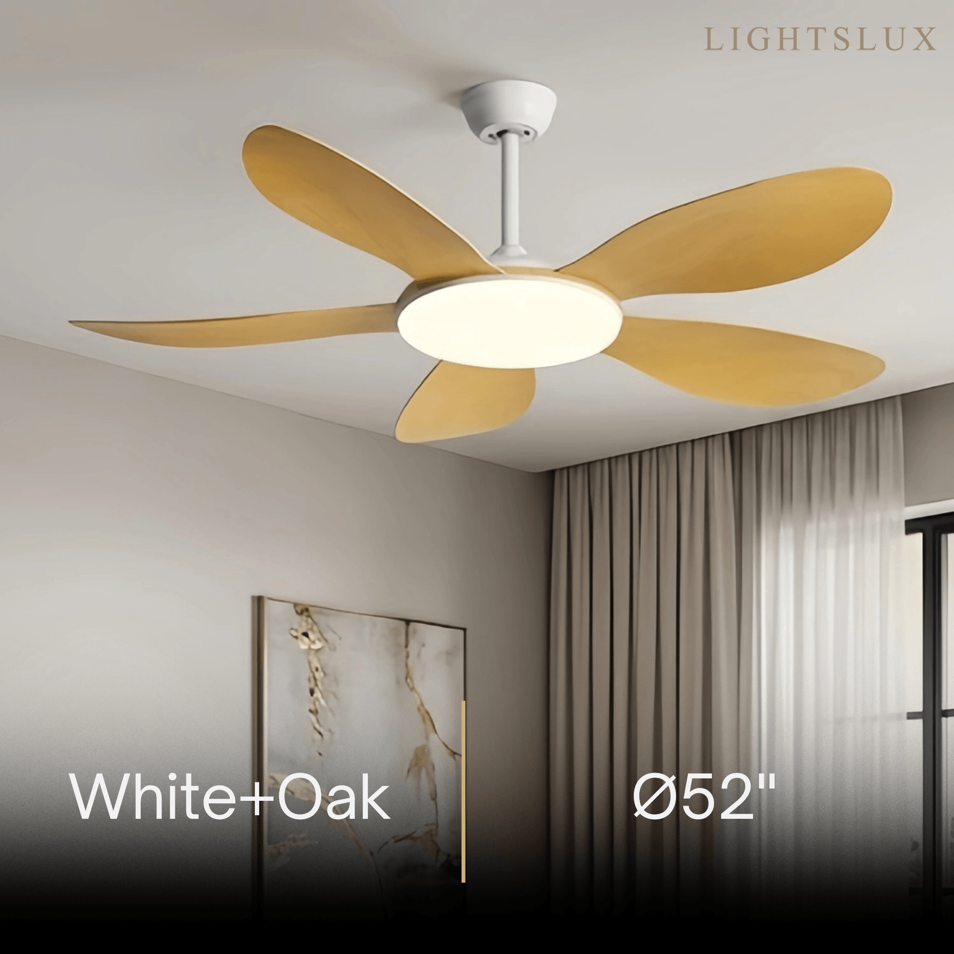 Modern Ceiling Fan Light — Integrated LED for Living Room, Bedroom, Kitchen - Flindria