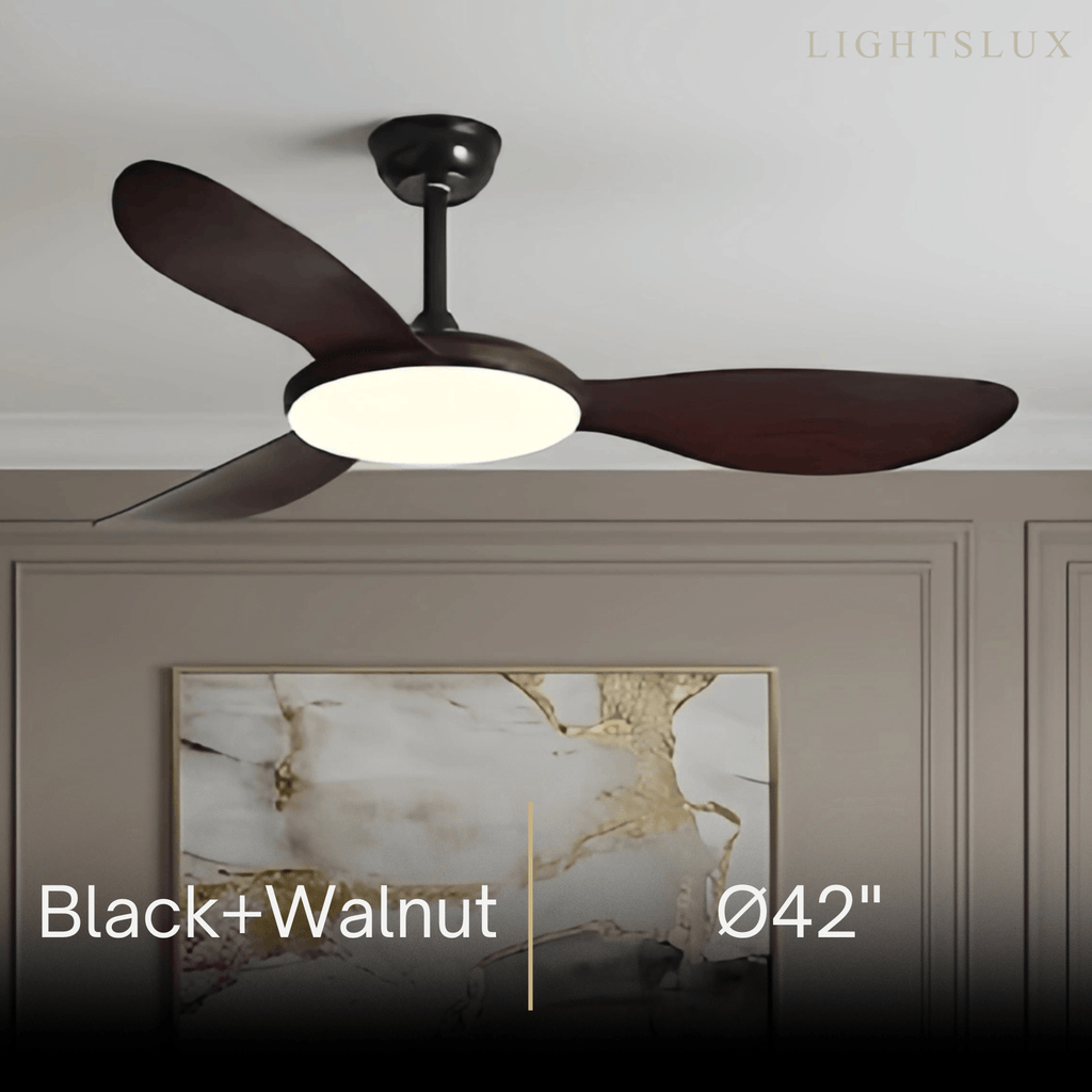 Modern Ceiling Fan Light — Integrated LED for Living Room, Bedroom, Kitchen - Flindria