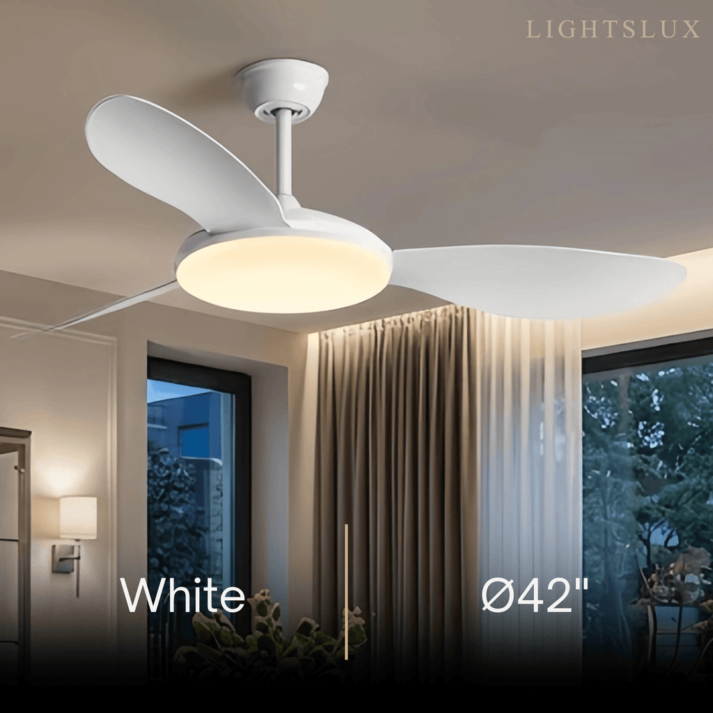 Modern Ceiling Fan Light — Integrated LED for Living Room, Bedroom, Kitchen - Flindria