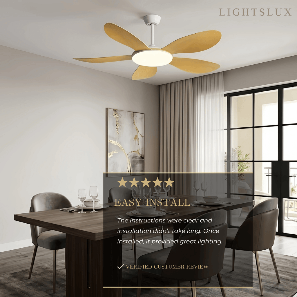 Modern Ceiling Fan Light — Integrated LED for Living Room, Bedroom, Kitchen - Flindria