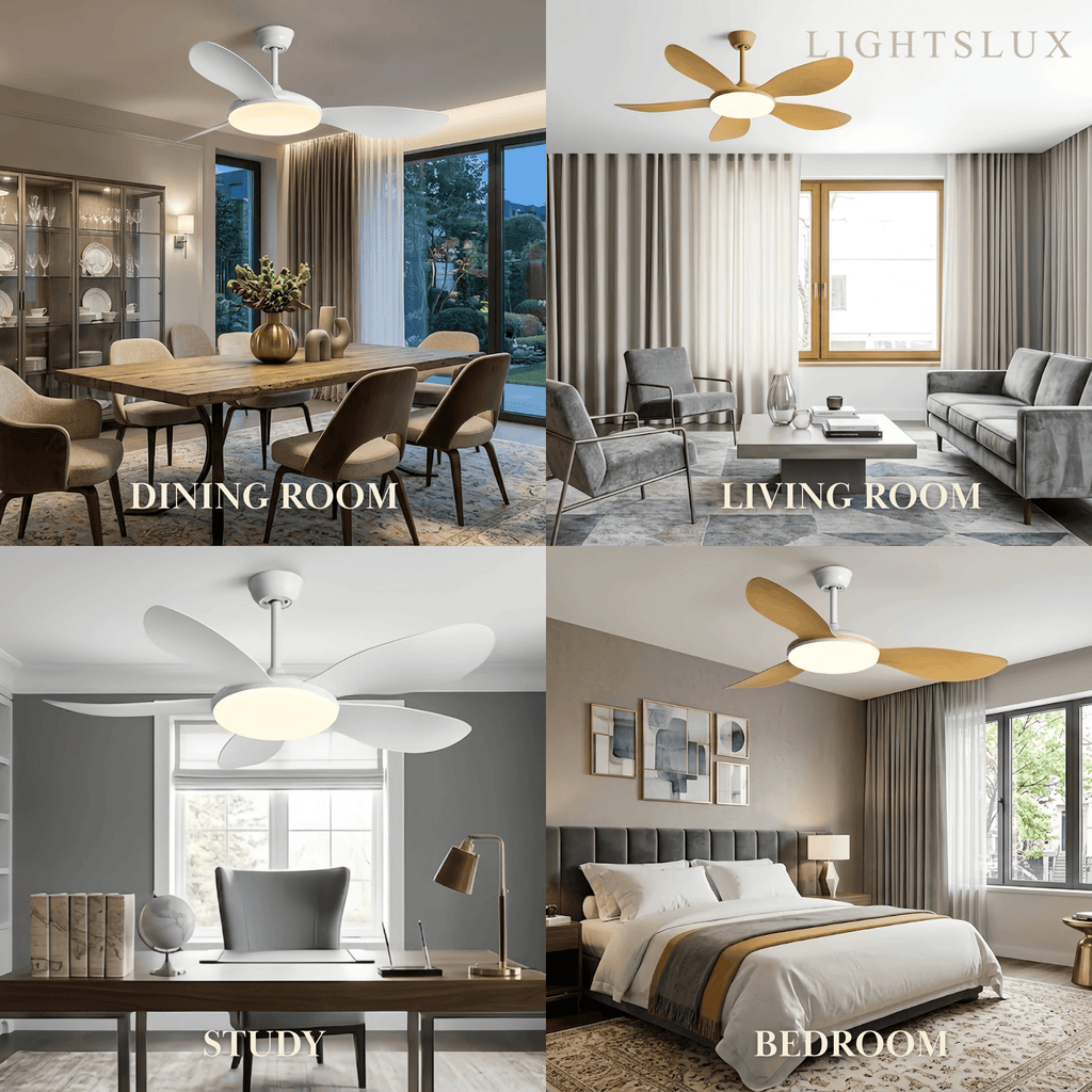 Modern Ceiling Fan Light — Integrated LED for Living Room, Bedroom, Kitchen - Flindria