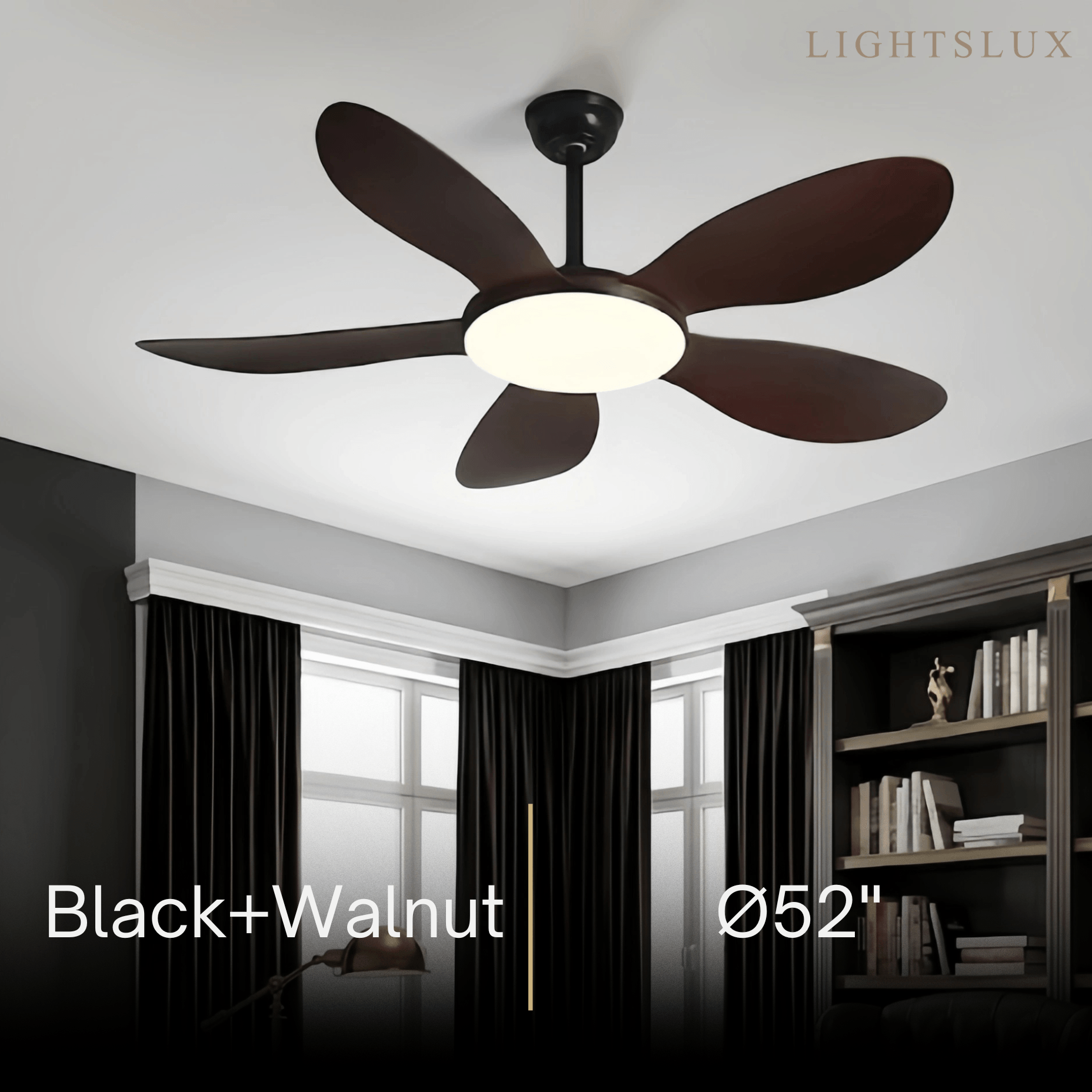 Modern Ceiling Fan Light — Integrated LED for Living Room, Bedroom, Kitchen - Flindria