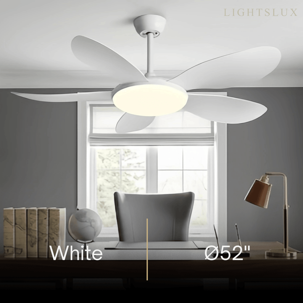 Modern Ceiling Fan Light — Integrated LED for Living Room, Bedroom, Kitchen - Flindria