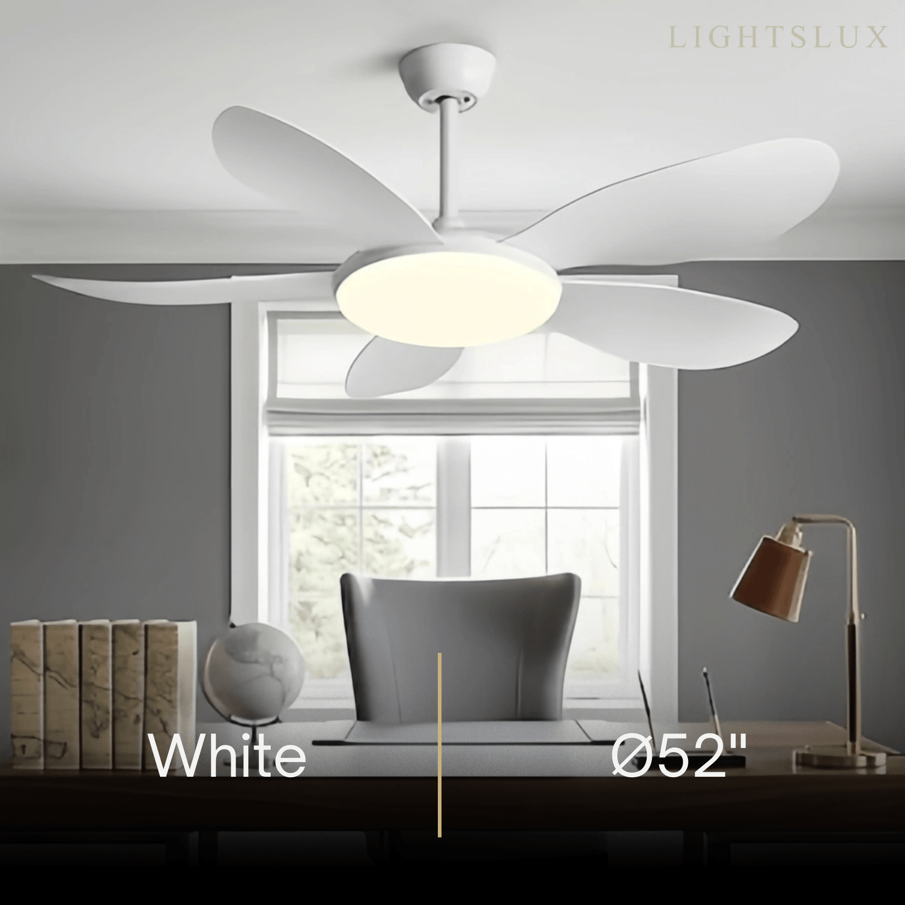 Modern Ceiling Fan Light — Integrated LED for Living Room, Bedroom, Kitchen - Flindria